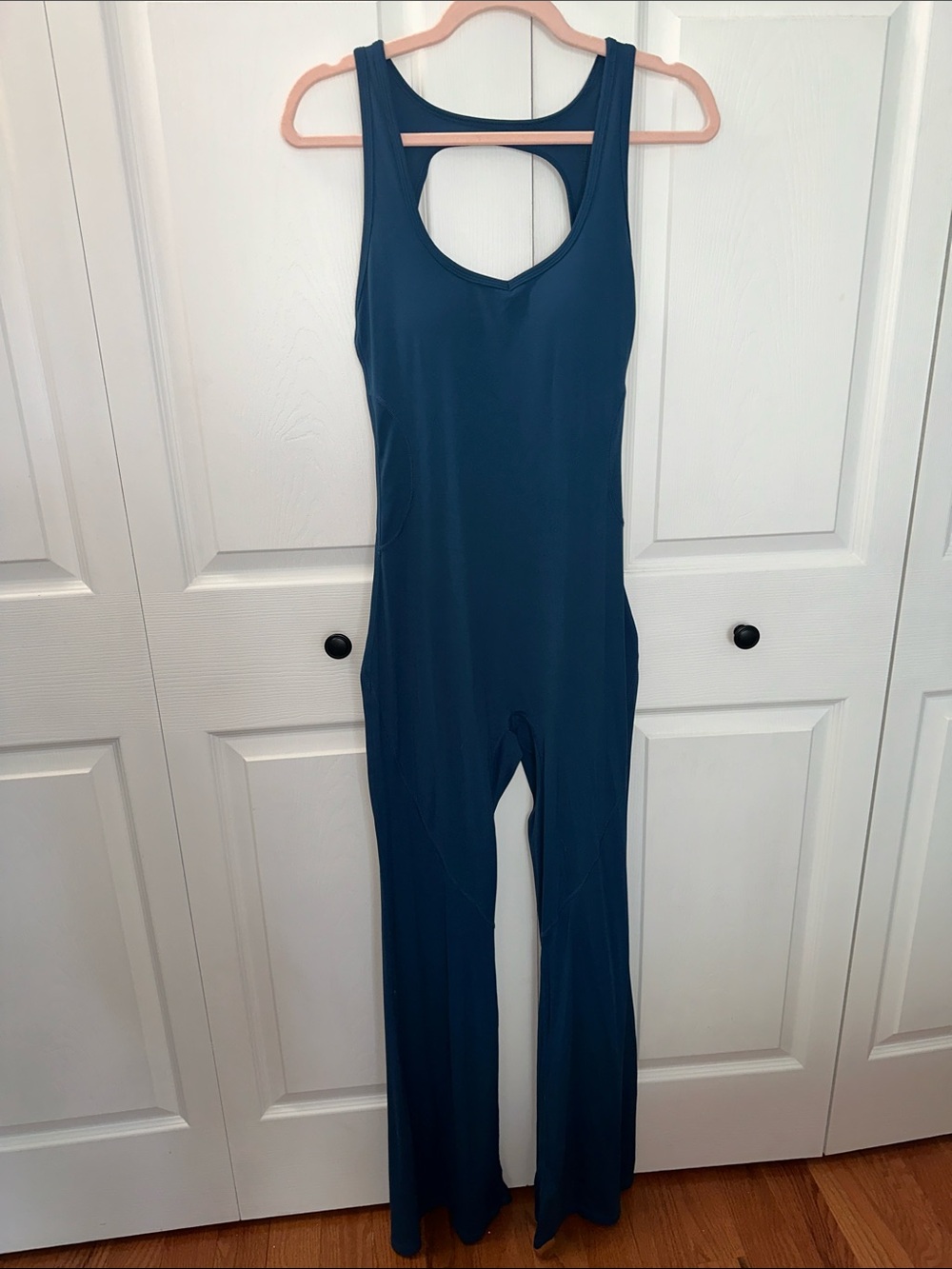 Women’s Teal Scoop-Neck Wide-Leg Jumpsuit